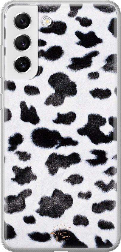 siliconen hoesje pour Samsung Galaxy S21 FE - Imprimé vache - Coque souple pour téléphone - Zwart, Wit - Geen impression