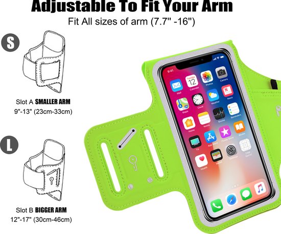CoverMore Running Phone Holder - Etui Tapis de Course - Compartiment de Rangement Cartes + Clés + Airpods - Bracelet Sport Ajustable - Accessoires de vêtements pour bébé de Sport
