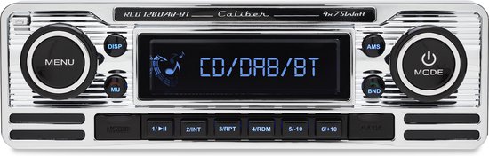 Caliber Autoradio met Bluetooth - DAB - DAB+ - USB, SD, AUX, FM - CD Speler - 1 DIN - Enkel DIN - Retro Oldtimer Look - Handsfree bellen - (RCD120DAB-BT)