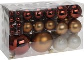 Kunststof Kerstballen 94 stuks - binnen/buiten - Amber, Bruin en zilver