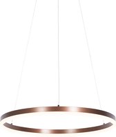 QAZQA anello - Moderne Dimbare LED Hanglamp met Dimmer - 1 lichts - Ø 60 cm - Brons - Woonkamer | Slaapkamer | Keuken