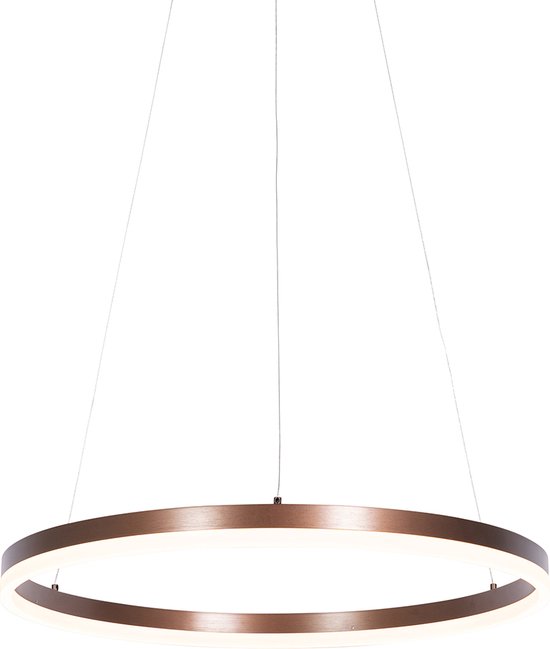 QAZQA anello - Suspension LED moderne - 1 lumière - Ø 60 cm - Bronze - Salon | Chambre à coucher | Cuisine