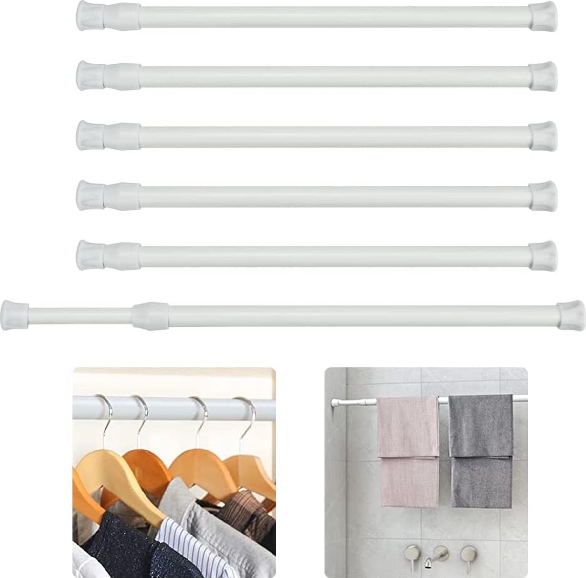 Gordijnen: gordijnroedeset, roede en steunen - Goud - Accessoires en gordijnroedes