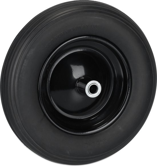 ECD Germany 4x Kruiwagenwiel Gemaakt Van Lekbestendig PU - Banden Met Stalen Velg 480 400 8 Diameter 390 Mm