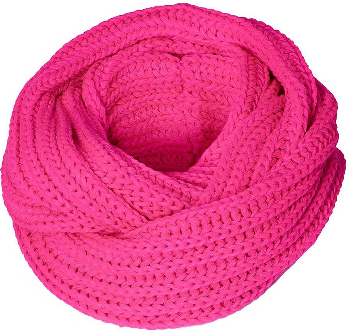 Gebreide snood fluor roze