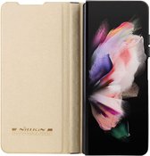 Nillkin Qin Pro Hoesje voor de Samsung Galaxy Z Fold 4 - Book Case met Camera Slider - Ruimte voor Twee Pasjes Goud