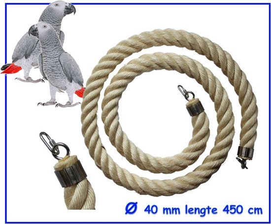 Jungle sisal touw  Ø 40 mm & 450 cm lang (vogel touw )