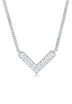 Elli Collier pour femme en forme de V scintillant Elegant avec des cristaux de zircone en Argent sterling 925