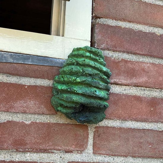 De Wespen Fopper Muur (groot) Een handgemaakt nep wespennest voor aan de muur of...