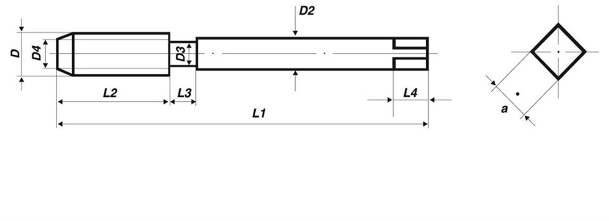 Völkel Machinetap HSS - ISO metrisch draad DIN 13, DIN 371 - M 4 x 0.7