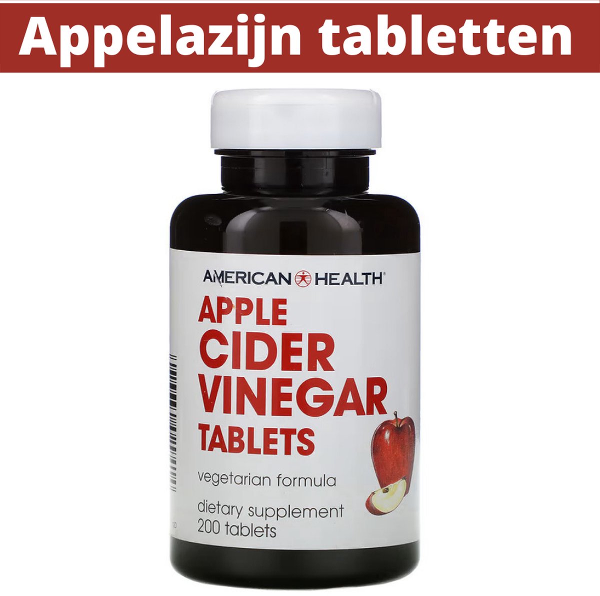 Appelazijn Tabletten 200 stuks Apple Cider Vinegar Tabs Bragg