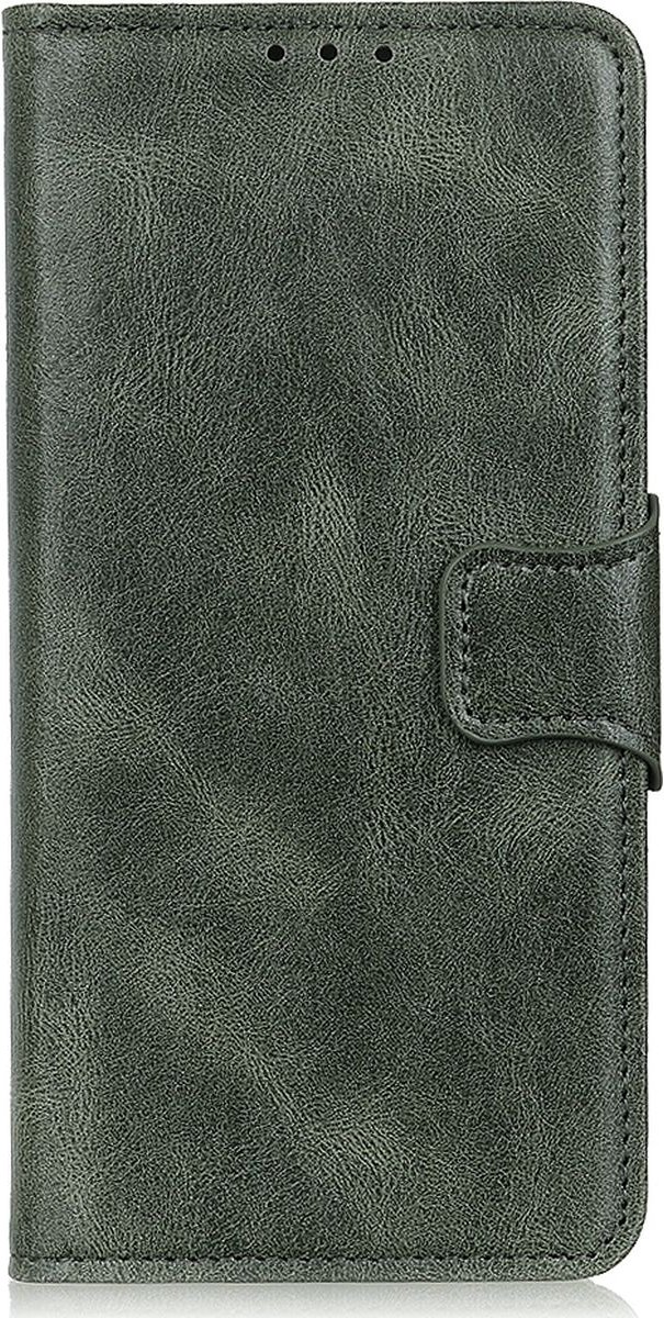 Mobigear Telefoonhoesje geschikt voor Apple iPhone 14 Pro Max Hoesje | Mobigear Classy Bookcase Portemonnee | Pasjeshouder voor 2 Pasjes | Telefoonhoesje voor Pinpas / OV Kaart / Rijbewijs - Groen