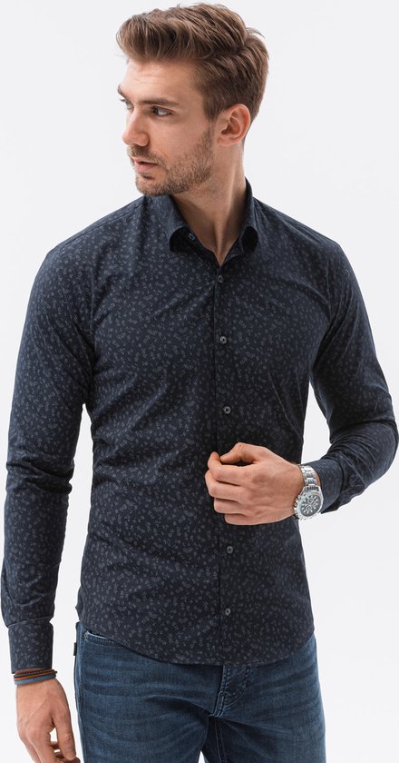 JOGAL Herenhemd met lange mouwen, regular fit, zakelijk en casual, met bloemenprint, XL JOGAL Herenhemd met lange mouwen, regular fit, zakelijk en casual, met bloemenprint, XL