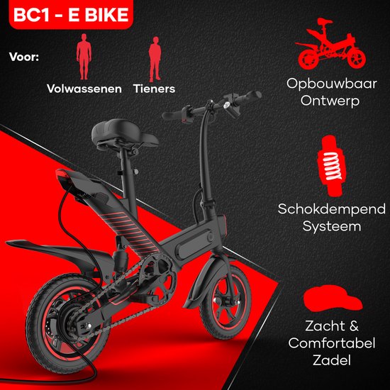 iCruise® EC1 - E Bike - Vélo électrique - E-Bike pliable - Moteur 450W -  25KM/H -... | bol.com