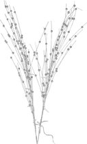 Kerstversiering zilveren glitter kunsttak 76 cm met LED verlichting batterijen - Warm wit - Kerstdecoratie - Kunstbloemen/kunsttakken/kunstplanten