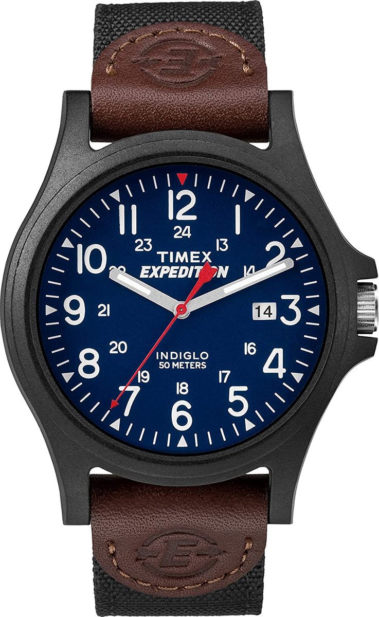 Timex Acadia TWF3C8410 Horloge - Textiel - Zwart - Ø 40 mm