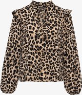 TwoDay dames blouse met luipaardprint - Bruin - Maat S
