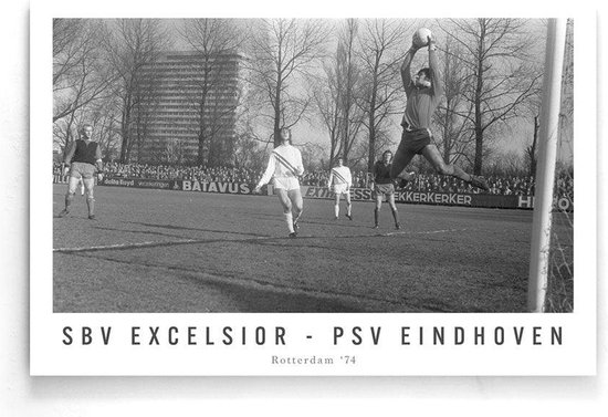 Walljar - SBV Excelsior - PSV Eindhoven '74 - Zwart wit poster