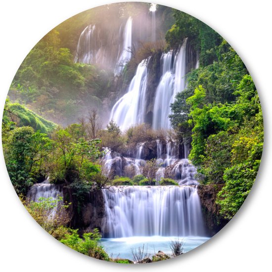 Thi lo su (tee lor su) - de grootste waterval in Thailand - Muurcirkel Forex 40cm - Wandcirkel voor binnen - Landschap
