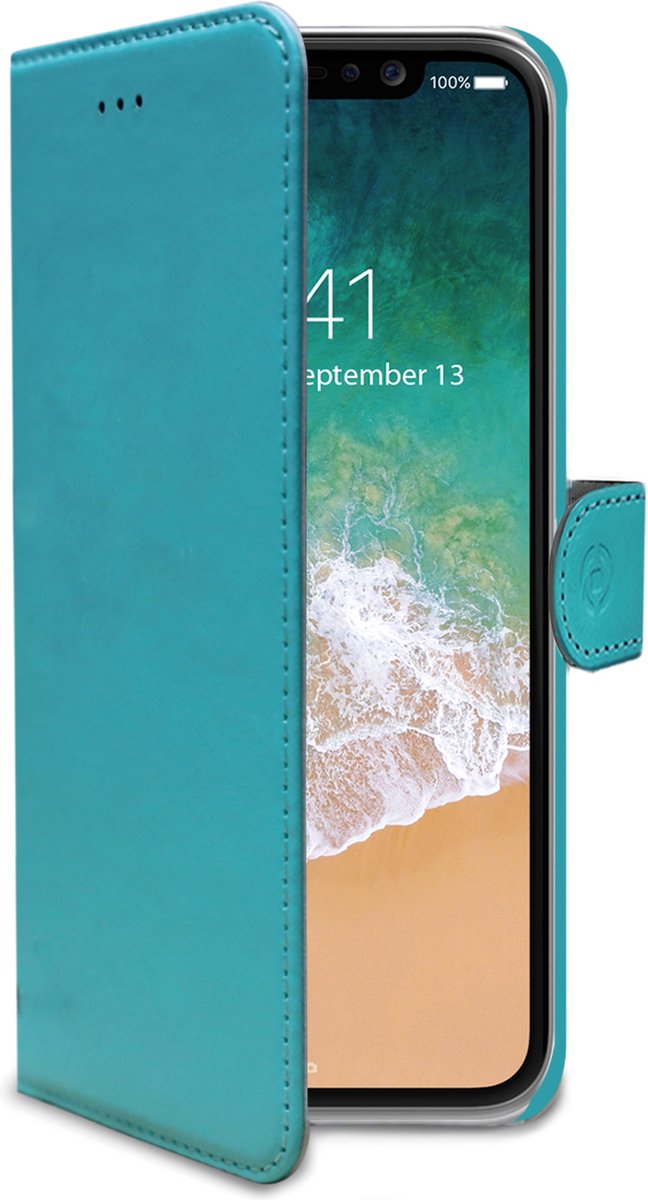 Celly Boekmodel iPhone XS / X - Turquoise