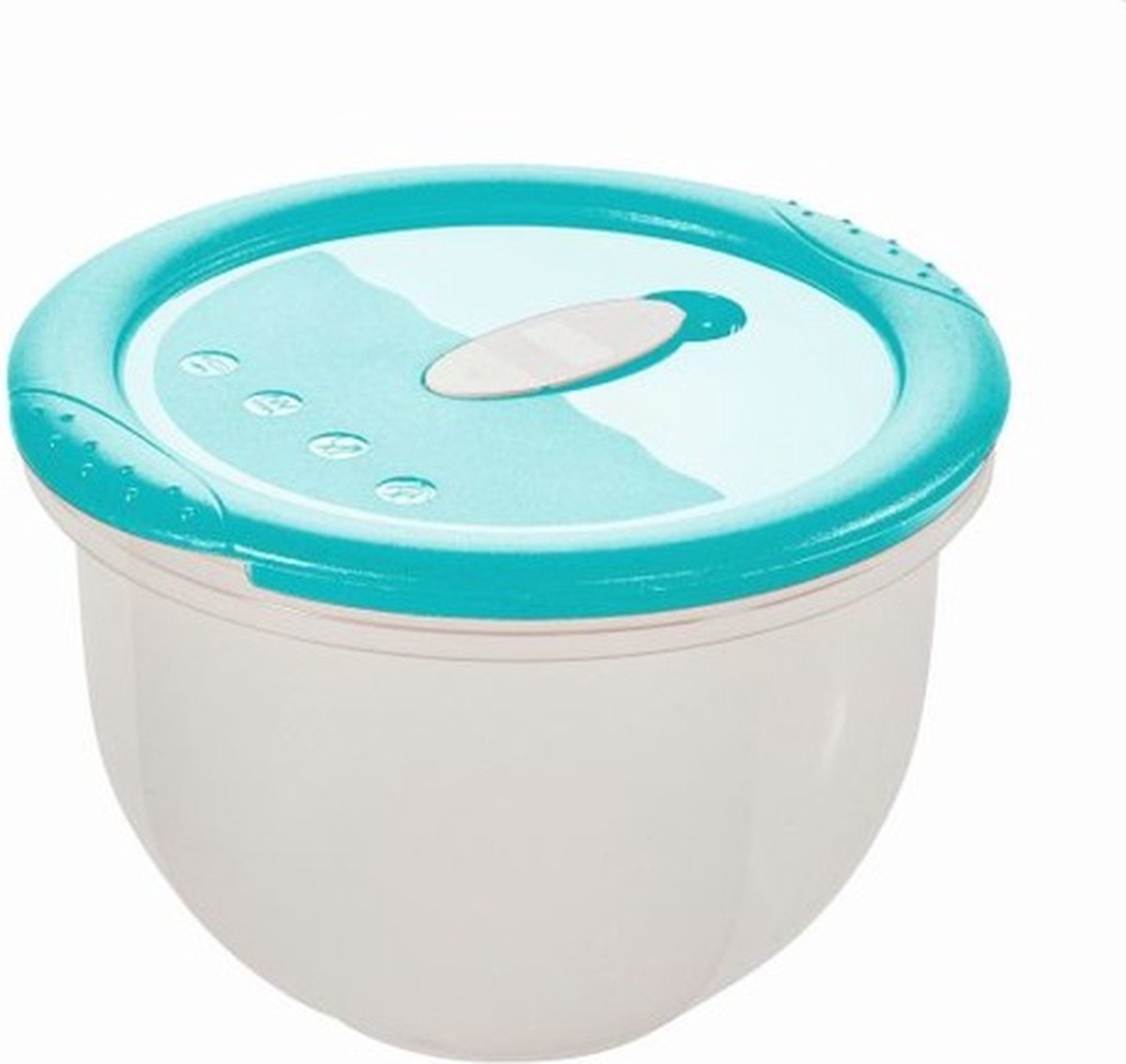 Micro Clip Doos Rond 16x12 -  1.5 L  Laura Transp/aqua Keeeper Ok 14438