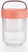 Lékué snackdoos Jar To Go met vouwbaar compartiment uit Tritan roze 400ml