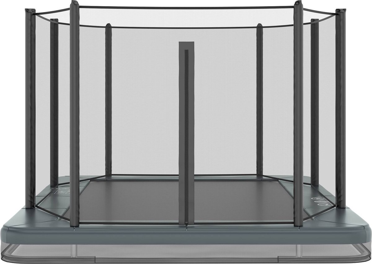 Trampoline AKROBAT ORBIT INGROUND 305x183 (10x6ft) Anthracite, inclusief veiligheidsnet