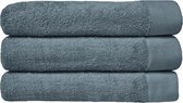 Bol.com HOOMstyle Handdoeken Set - 70x140cm - 3 stuks - Hotelkwaliteit - Badlaken - 100% Katoen 650gr - Denim Blauw aanbieding