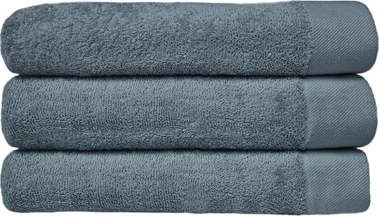 HOOMstyle Handdoeken Set Avenue - 70x140cm - 3 stuks - Hotelkwaliteit - Badlaken - 100% Katoen 650gr - Denim Blauw