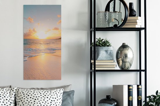 Peinture sur toile - Plage - Soleil - Nuages - Mer - Eté - Peintures sur toile - Toile - 40x80 cm - Décoration murale - Chambre