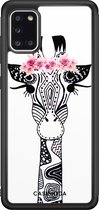 Casimoda® hoesje - Geschikt voor Samsung Galaxy A31 - Giraffe - Zwart TPU Backcover - Giraffe - Wit