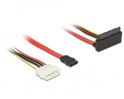 SATA haaks naar SATA data- en Molex voedingskabel - SATA600 - 6 Gbit/s / rood - 0,30 meter