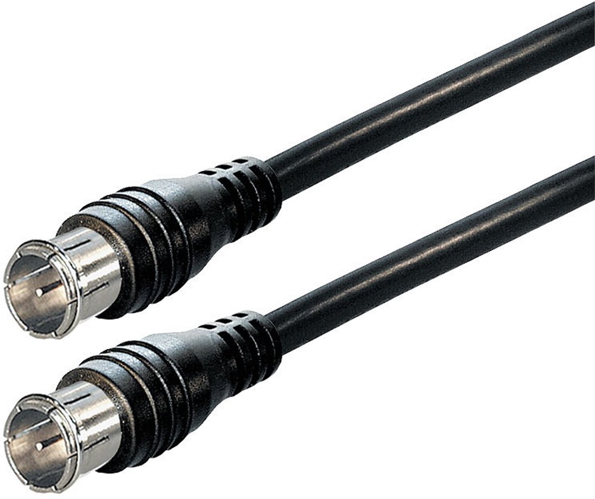 F-quick (m) - F-quick (m) coaxkabel / recht - zwart - 0,15 meter