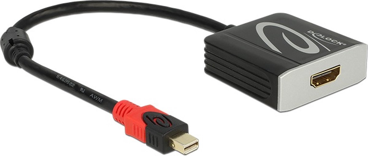 DeLOCK premium Mini DisplayPort naar HDMI actieve adapter - DP 1.2 / HDMI 2.0 (4K 60Hz) / zwart - 0,20 meter