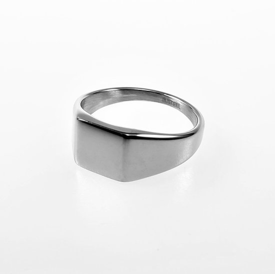 Smalle Zegelring Dames en Heren - Stalen Zilver Kleur - Unisex Ring