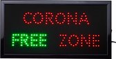 Led bord - Corona free zone - Led borden - Led sign - 50 x 25cm - Led verlichting - Led lamp - Accessoires - Light box