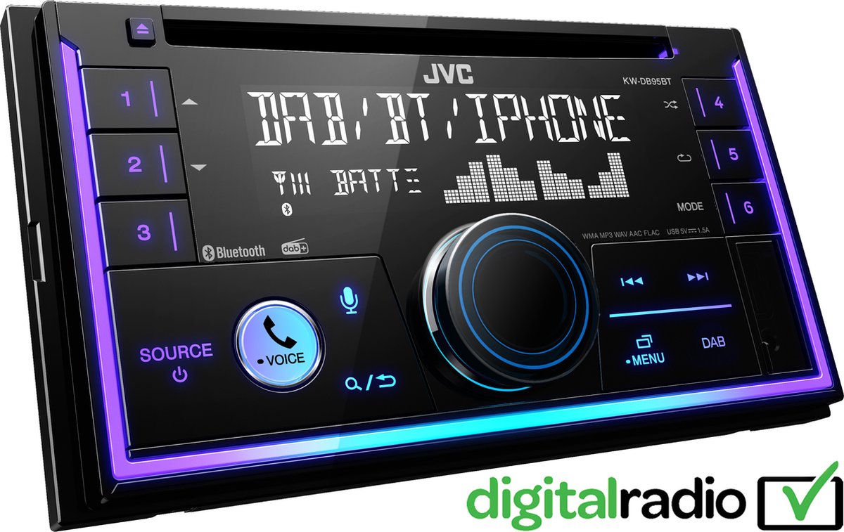 JVC KW-DB95BT 2DIN Autoradio - Multicolor – foto 2