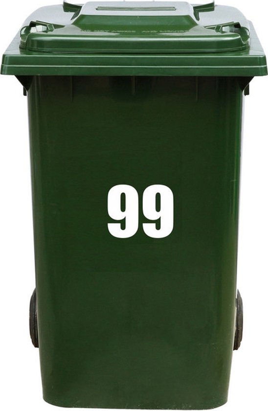 Autocollant Kliko / Autocollant poubelle - Numéro Kliko x 17 - Wit