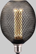 Kooldraadlamp - LED - Grote lamp - E27 fitting - Kooilamp zwart metaal - Ø160 mm - 3.5W - Dimbaar
