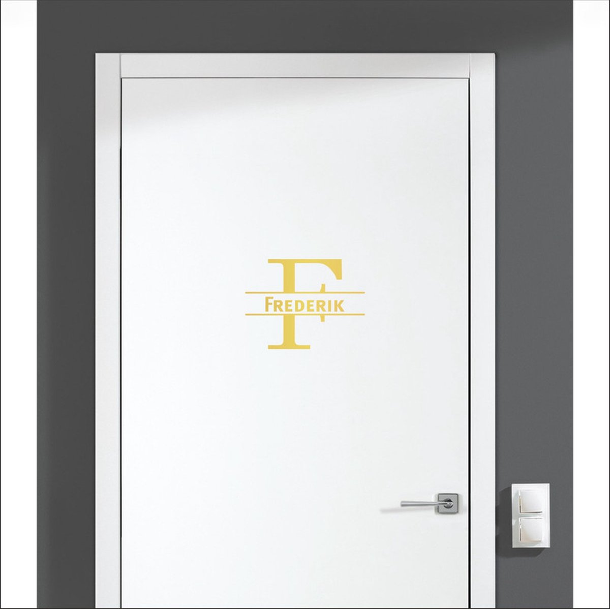 Deursticker Met Naam -  Frederick - Goud