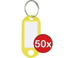 Sleutellabels Sleutelhanger Bagagelabel Sleutellabel Gekleurde Naamlabels Label - Geel - 50 PACK