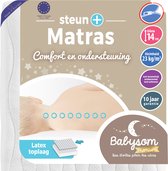 Babysom - Steun+ Baby Matras - 60x120cm | 14 cm dik | Latex toplaag : Duurzaam en Ventilerend | Ademend | Afritsbare tijk | Oeko-Tex® | EU-product