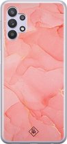 Casimoda® hoesje - Geschikt voor Samsung A32 5G - Marmer Roze - Backcover - Siliconen/TPU - Roze