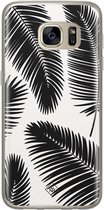 Casimoda® hoesje - Geschikt voor Samsung S7 - Palm Leaves Silhouette - Backcover - Siliconen/TPU - Zwart