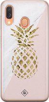 Casimoda® hoesje - Geschikt voor Samsung A40 - Ananas - Backcover - Siliconen/TPU - Roze