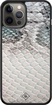 Casimoda® hoesje - Geschikt voor iPhone 12 Pro Max - Oh My Snake - Luxe Hard Case Zwart - Backcover telefoonhoesje - Multi