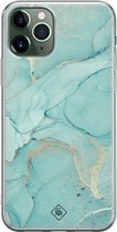 Casimoda® hoesje - Geschikt voor iPhone 11 Pro - Marmer mint groen - Siliconen/TPU telefoonhoesje - Backcover - Marmer - Mint