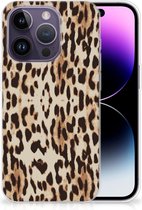 TPU Silicone Hoesje Geschikt voor iPhone 14 Pro Telefoonhoesje Leopard