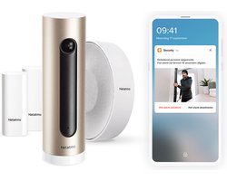 Netatmo Slimme Binnencamera Bundle - 1x Binnencamera, 1x Alarm en 2x Sensoren - Bewegingsdetectie - Nachtzicht - Werkt met Google Home en Apple HomeKit