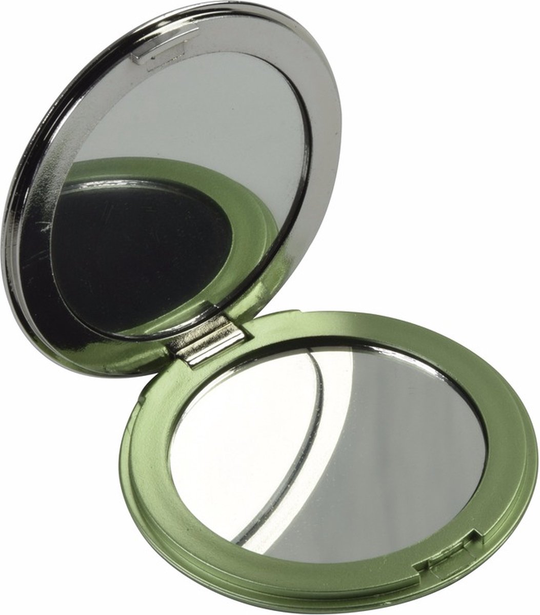 Zak spiegeltje - groen - D7,5 cm - inklapbaar - make up spiegel